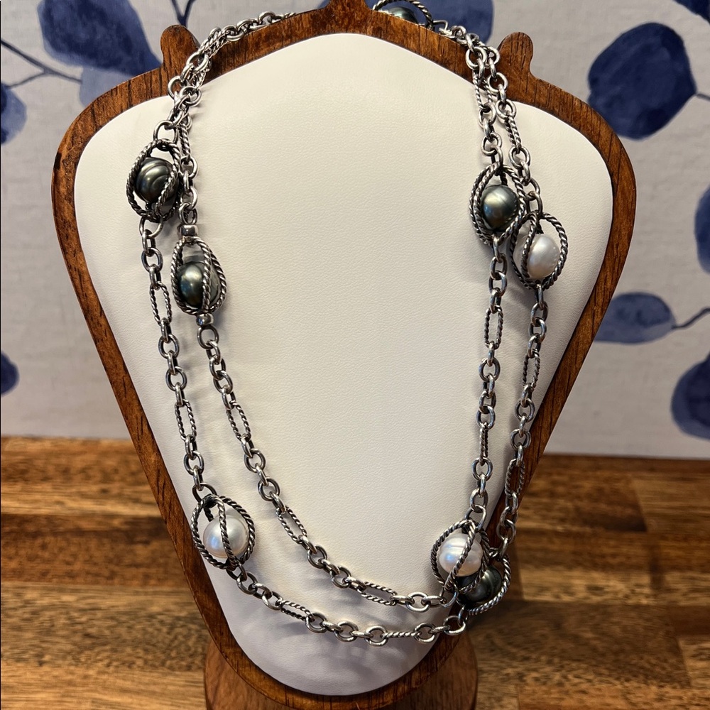 David Yurman caged pearl lantana necklace